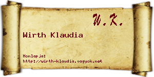 Wirth Klaudia névjegykártya