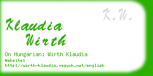 klaudia wirth business card